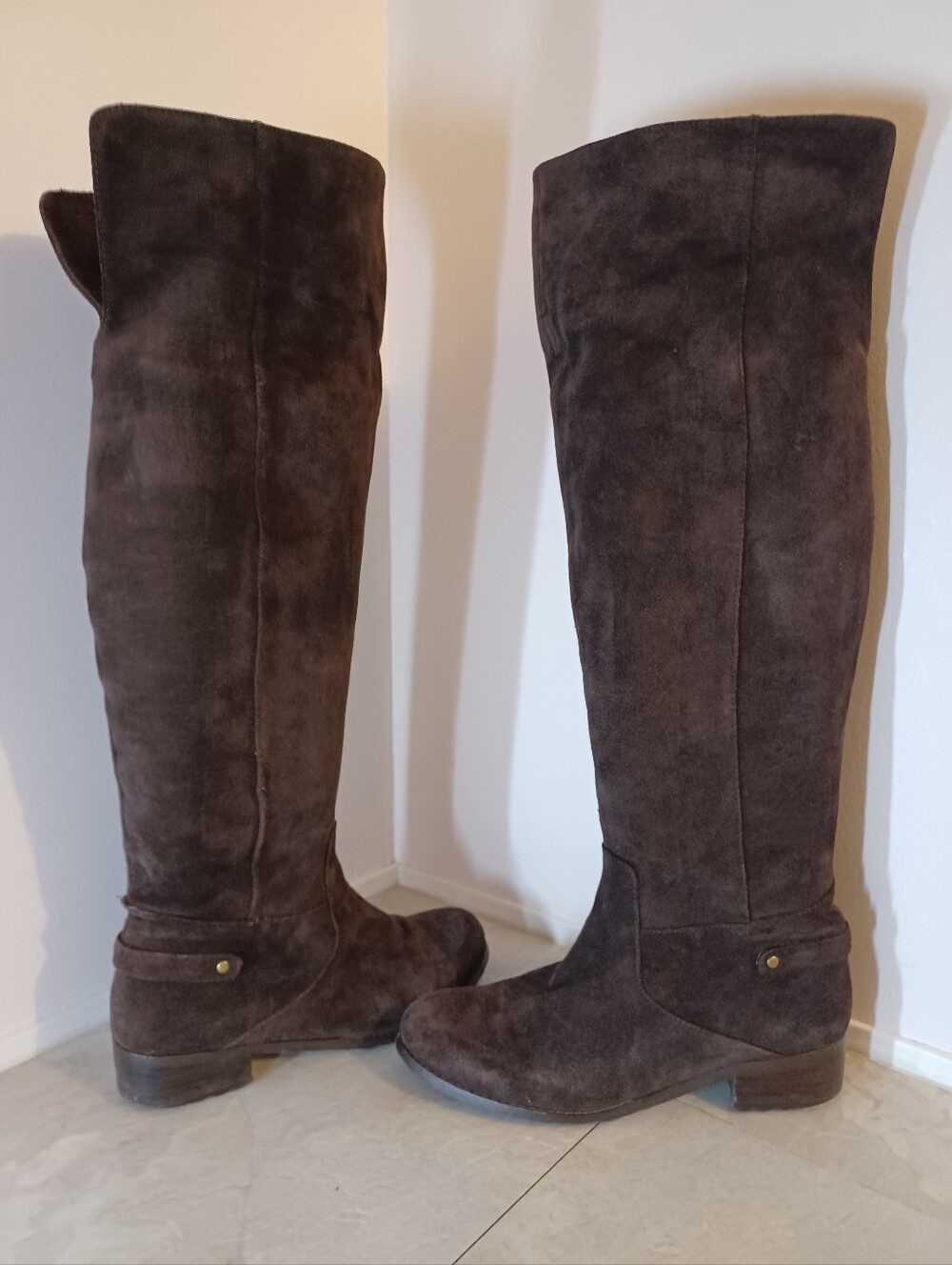 Women's Tall Suede Riding Boots - Dark Brown